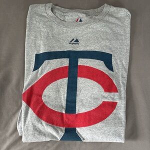 Majestic Gray Shirt with Tri-Color Logo